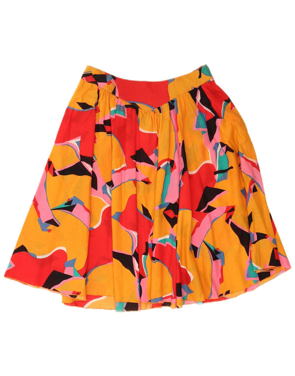 Vintage Womens Pleated A-Line Skirt EU 36 Small W28 Multicoloured Geometric