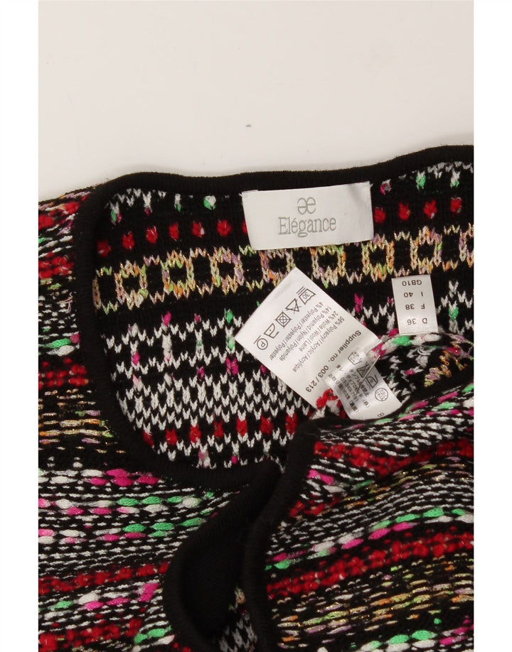 ELEGANCE Womens Cardigan Sweater UK 10 Small Multicoloured Striped Vintage Elegance and Second-Hand Elegance from Messina Hembry 