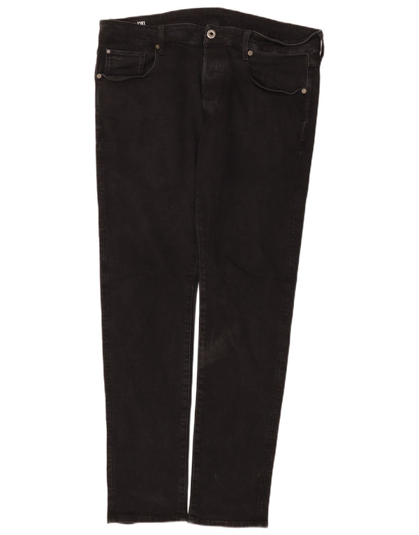 G-Star Mens 3301 Slim Jeans W38 L34 Black Cotton