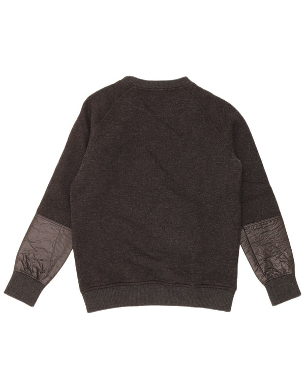 David Naman Mens Crew Neck Jumper Sweater Medium Grey Check Wool