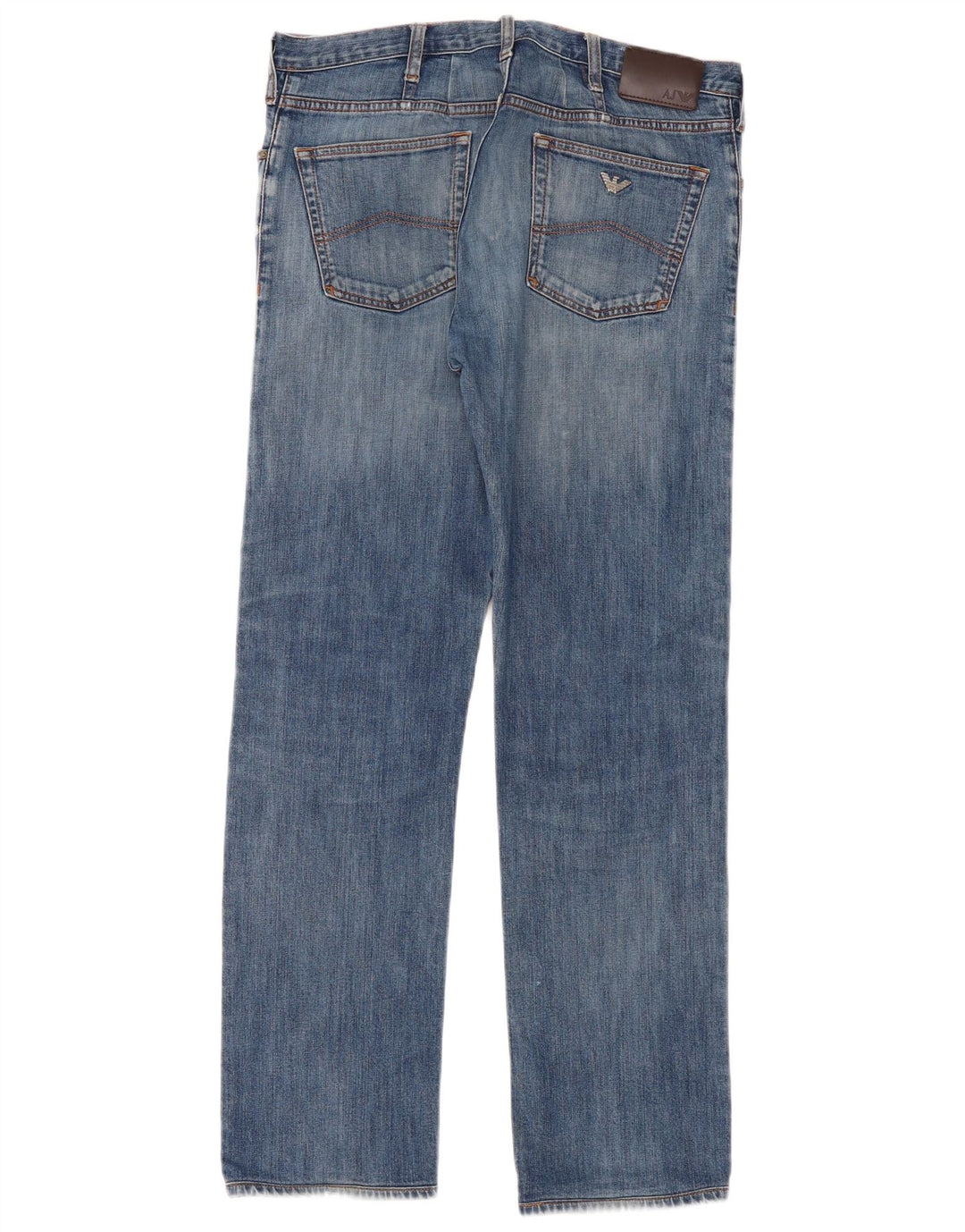 Armani Mens Straight Jeans W36 L32 Blue Cotton