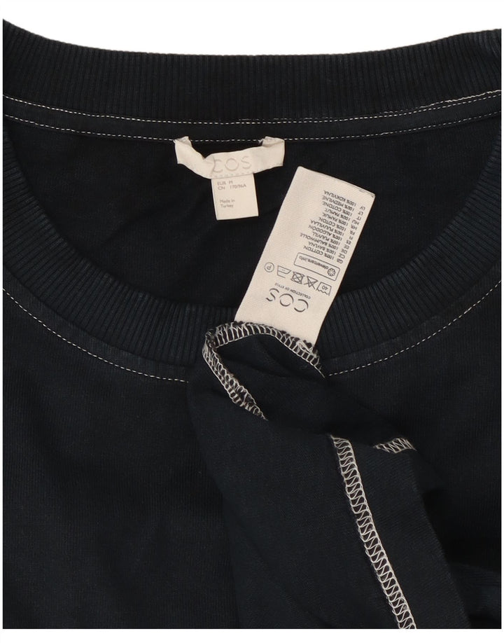 Cos Mens Top Long Sleeve Medium Navy Blue Cotton