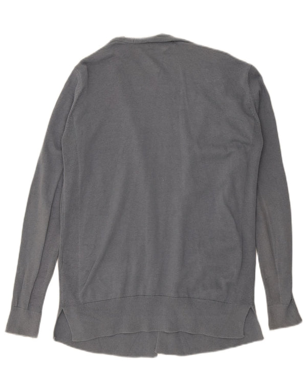 Marks & Spencer Womens Open Cardigan Sweater UK 12 Medium Grey Cotton