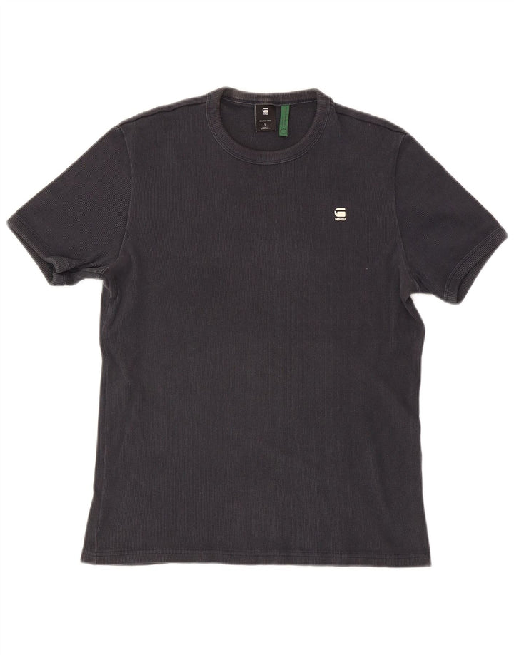 G-Star Mens T-Shirt Top Large Black Cotton