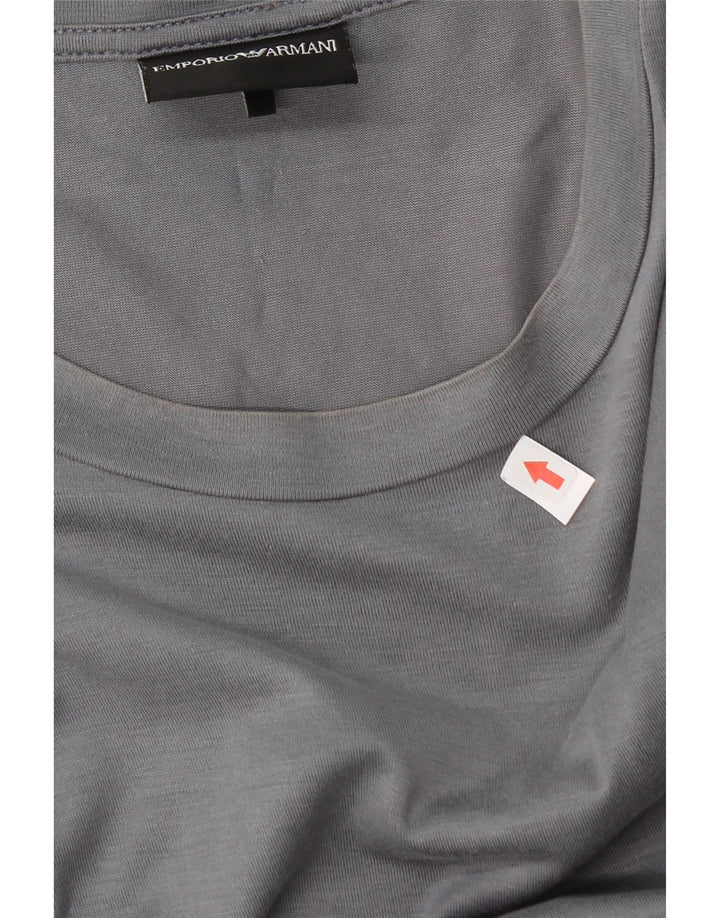 Emporio Armani Mens T-Shirt Top Large Grey Lyocell
