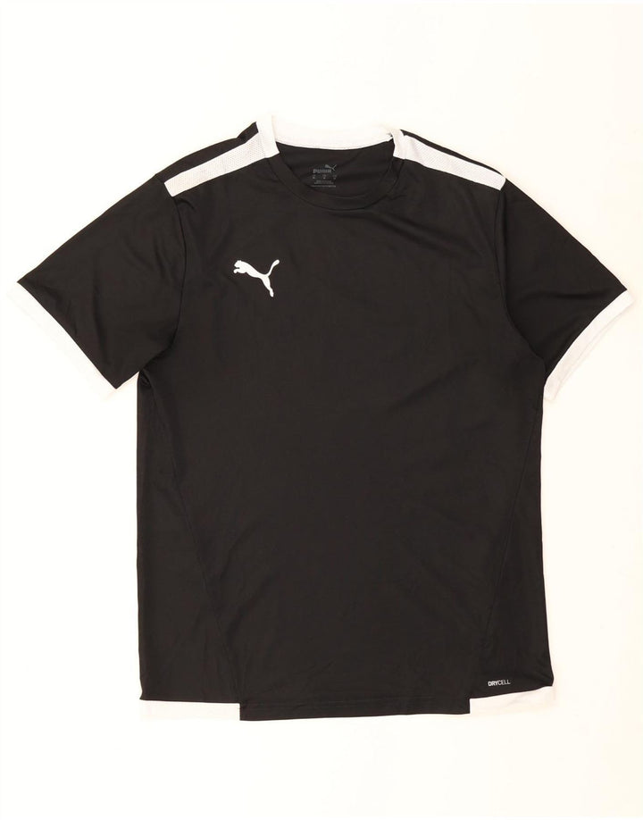 Puma Mens T-Shirt Top Medium Black Colourblock