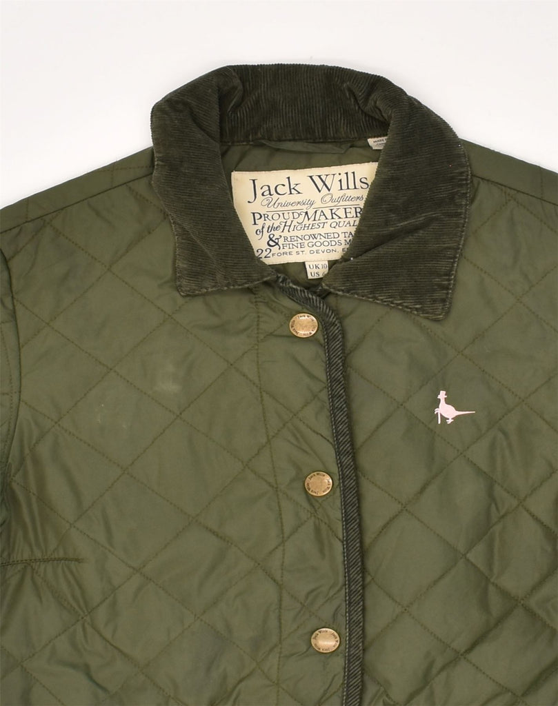 JACK WILLS Womens Quilted Jacket UK 10 Small  Khaki Nylon | Vintage Jack Wills | Thrift | Second-Hand Jack Wills | Used Clothing | Messina Hembry 