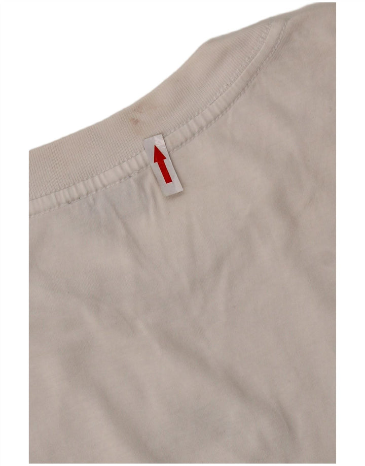 DIESEL Mens Graphic T-Shirt Top Medium White Cotton
