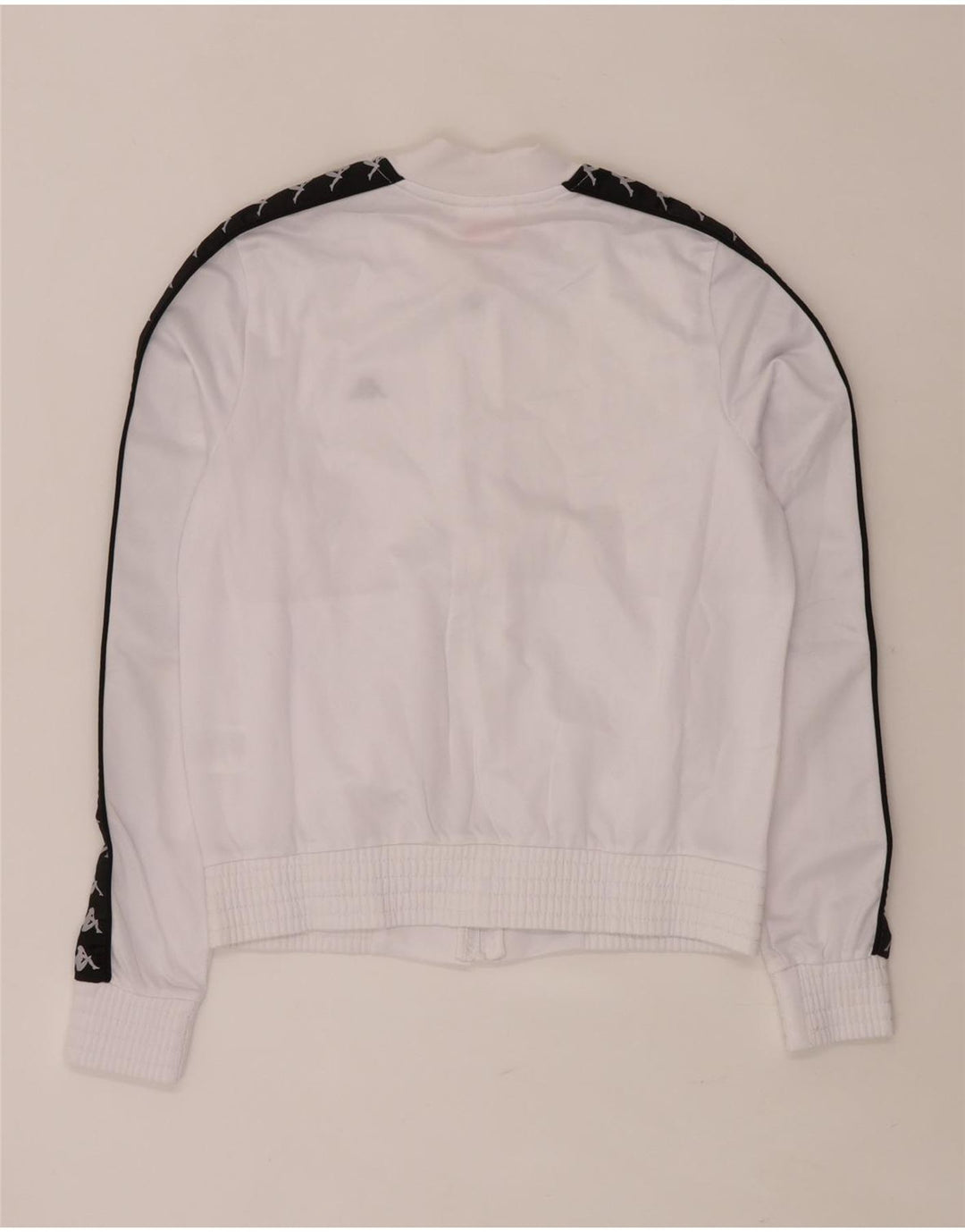 KAPPA Womens Graphic Tracksuit Top Jacket UK 10 Small White Colourblock