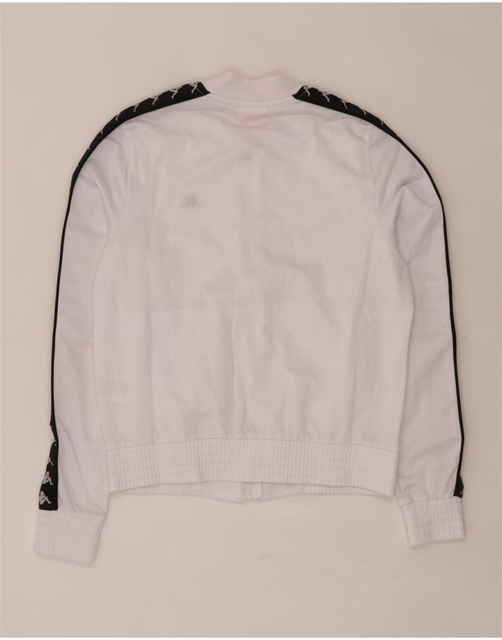 KAPPA Womens Graphic Tracksuit Top Jacket UK 10 Small White Colourblock