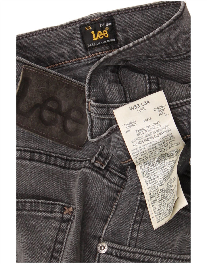 LEE Mens Luke Slim Jeans W33 L34  Grey Cotton