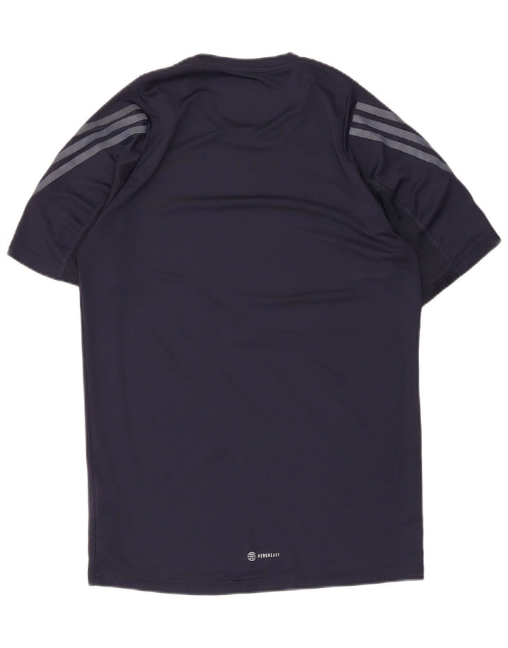 Adidas Mens Aeroready T-Shirt Top Medium Navy Blue Polyester