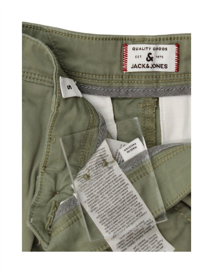 JACK & JONES Mens Regular Chino Shorts Small W30 Green Cotton Vintage Jack & Jones and Second-Hand Jack & Jones from Messina Hembry 