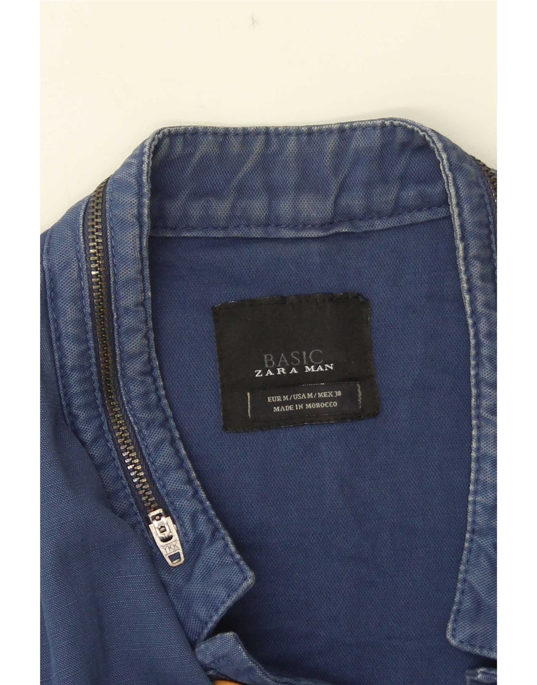 Zara Mens 5 Button Blazer Jacket UK 38 Medium Navy Blue