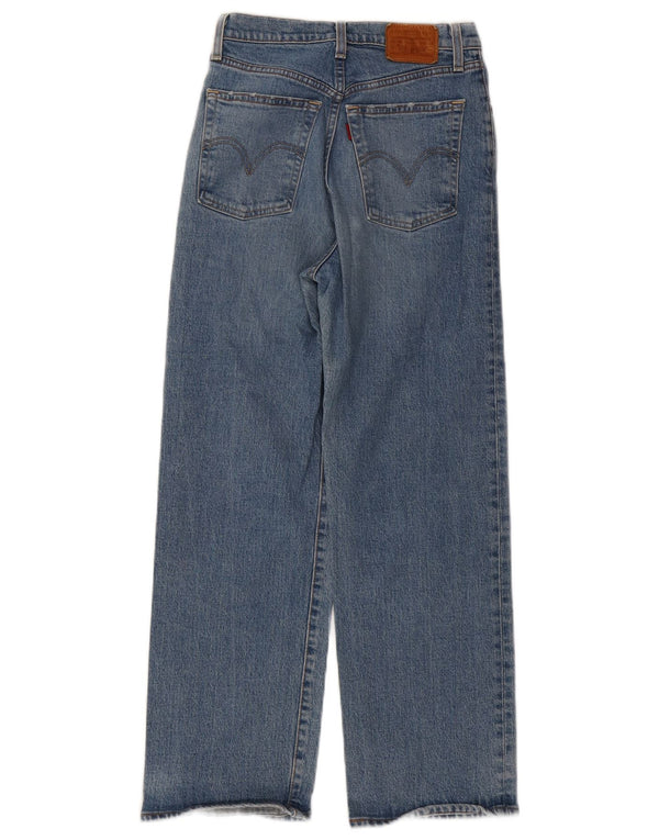 Levi's Womens Ribcage High Waist Straight Jeans W26 L27 Blue Cotton