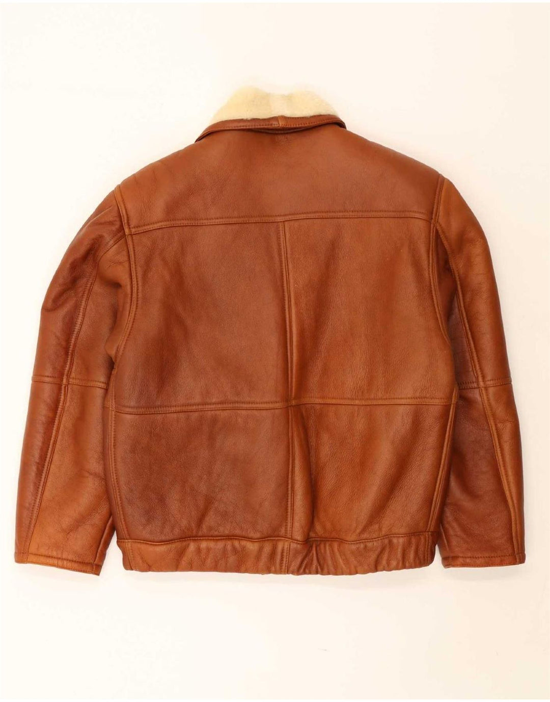 Vintage Mens Shearling Jacket UK 40 Large Brown Shearling