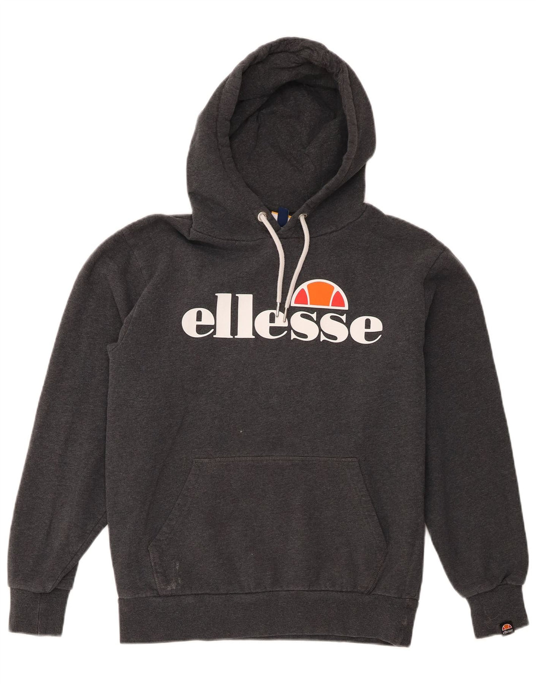 Ellesse Mens Graphic Hoodie Jumper Medium Grey Cotton