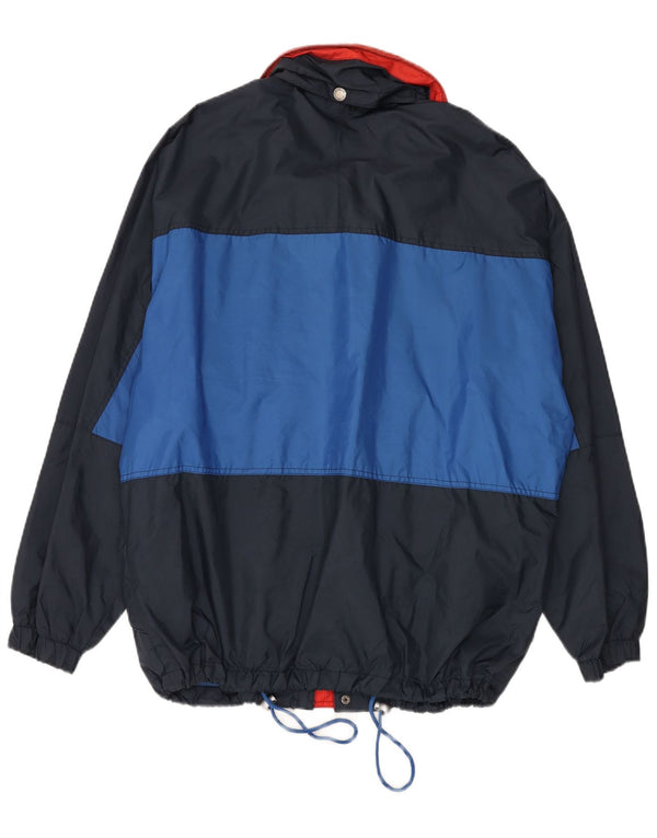 Brugi Mens Loose Fit Windbreaker Jacket UK 40 Large Navy Blue Colourblock