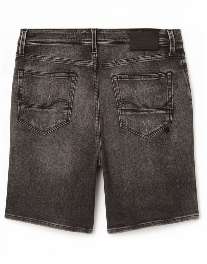 Jack & Jones Mens Distressed Regular Denim Shorts Small W32 Grey Cotton