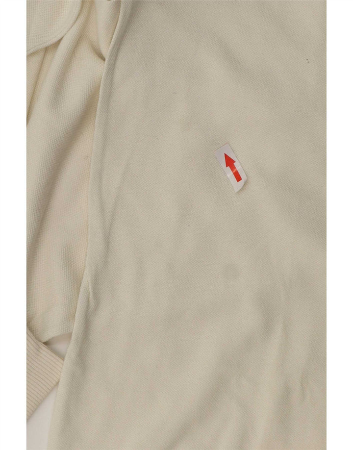 Trussardi Mens Long Sleeve Polo Shirt Large White