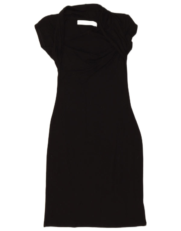 Zara Womens Bodycon Dress UK 8 Small Black Viscose