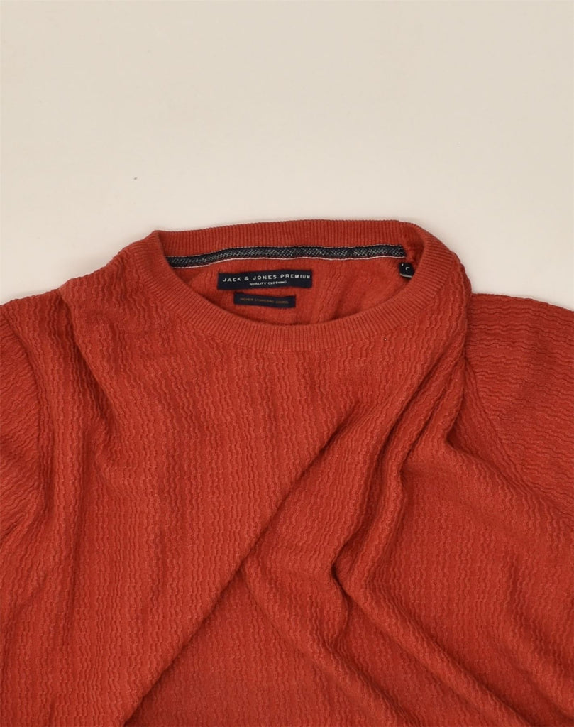 JACK & JONES Mens Slim Fit Crew Neck Jumper Sweater Large Red Cotton | Vintage Jack & Jones | Thrift | Second-Hand Jack & Jones | Used Clothing | Messina Hembry 