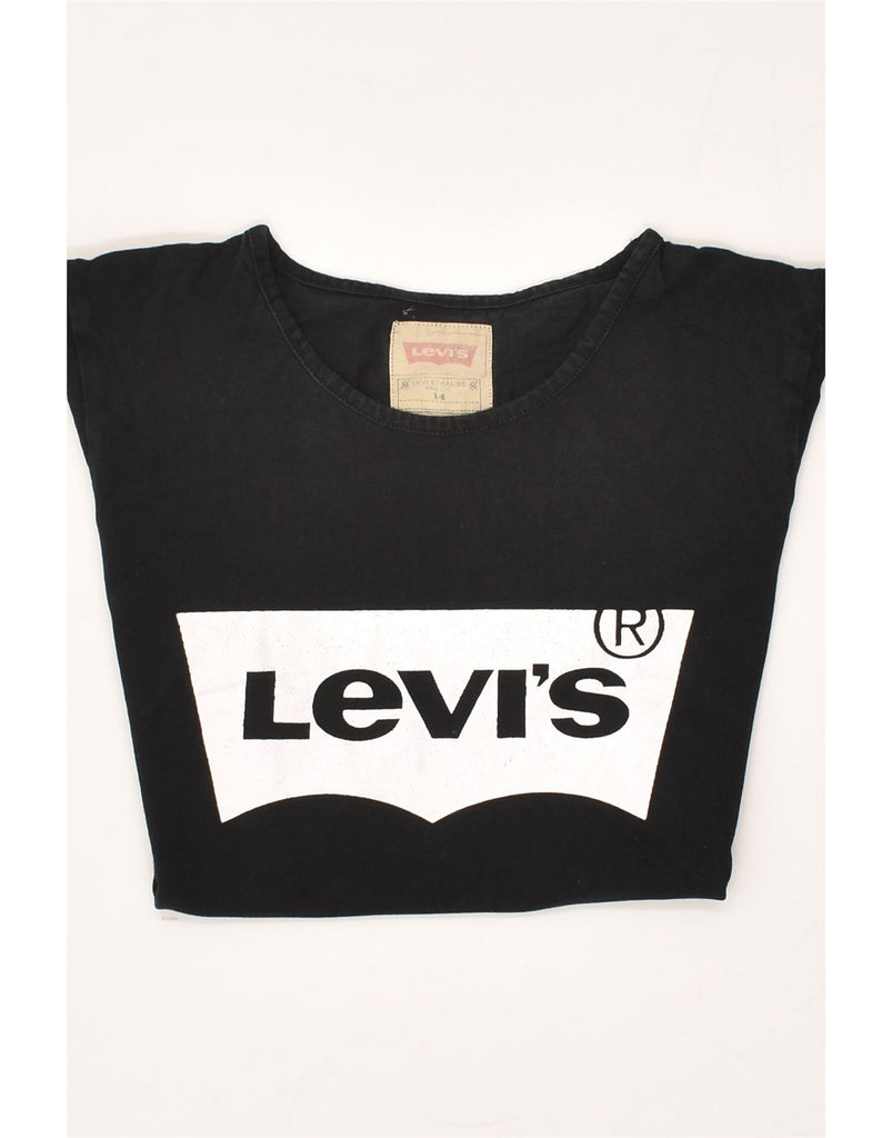 LEVI'S Girls Graphic T-Shirt Top 13-14 Years Black Cotton | Vintage Levi's | Thrift | Second-Hand Levi's | Used Clothing | Messina Hembry 