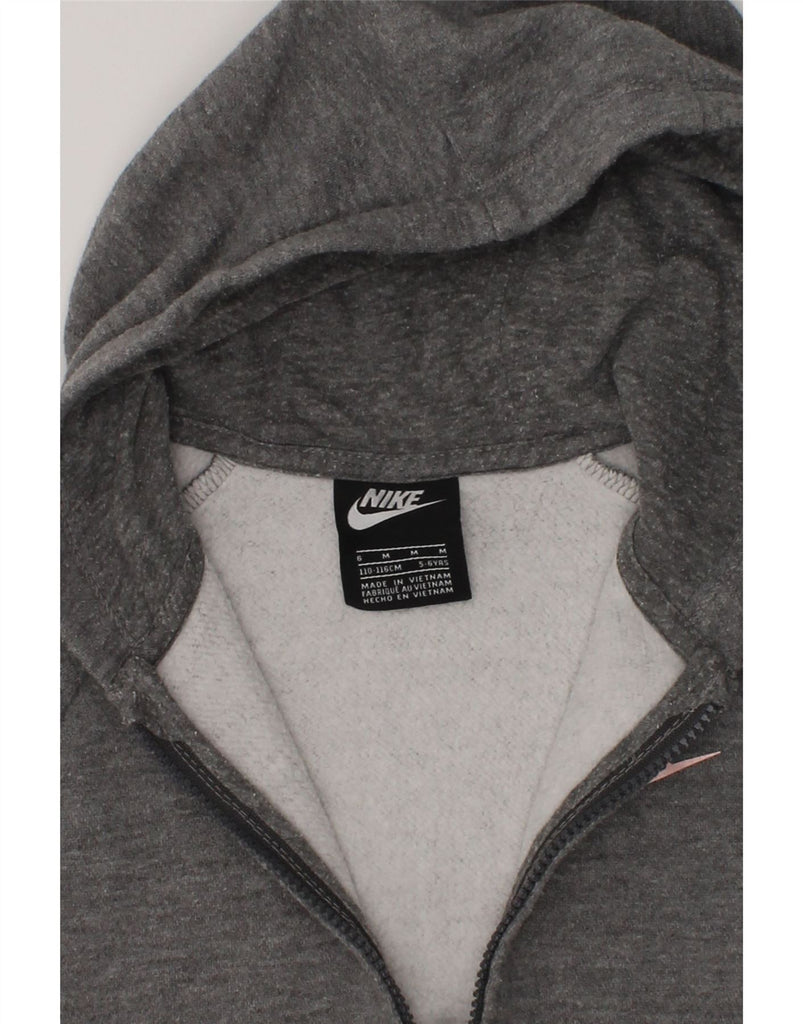 NIKE Girls Zip Hoodie Sweater 5-6 Years Medium Grey Cotton | Vintage Nike | Thrift | Second-Hand Nike | Used Clothing | Messina Hembry 