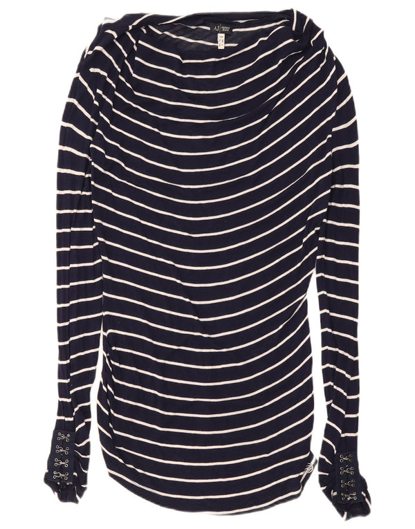 Armani Jeans Womens T-Shirt Dress EU 44 XL Navy Blue Striped