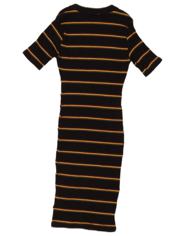 Zara Womens Trafaluc Short Sleeves Jumper Dress UK 8 Small Black Striped