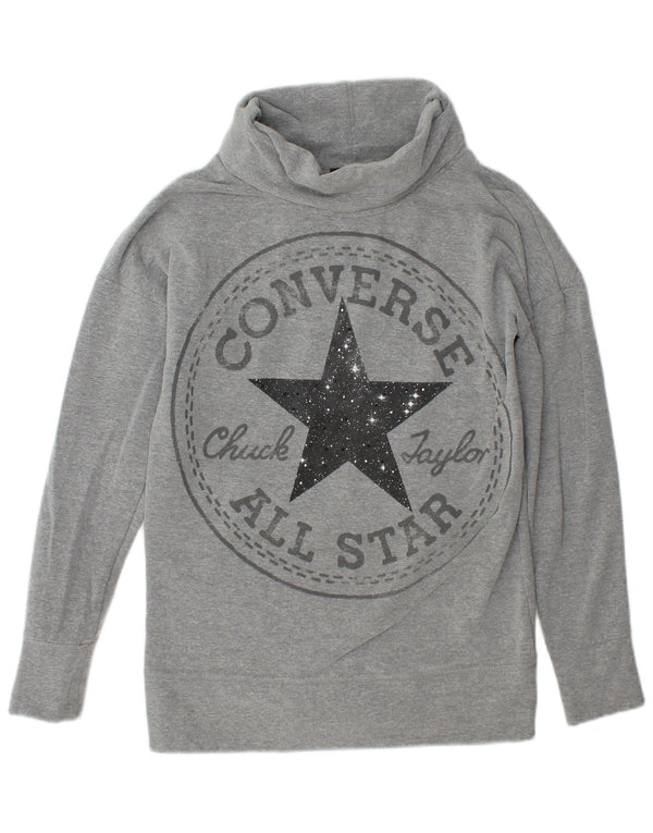 Converse Womens Chuck Taylor Graphic Sweatshirt Jumper UK 14 Medium Grey