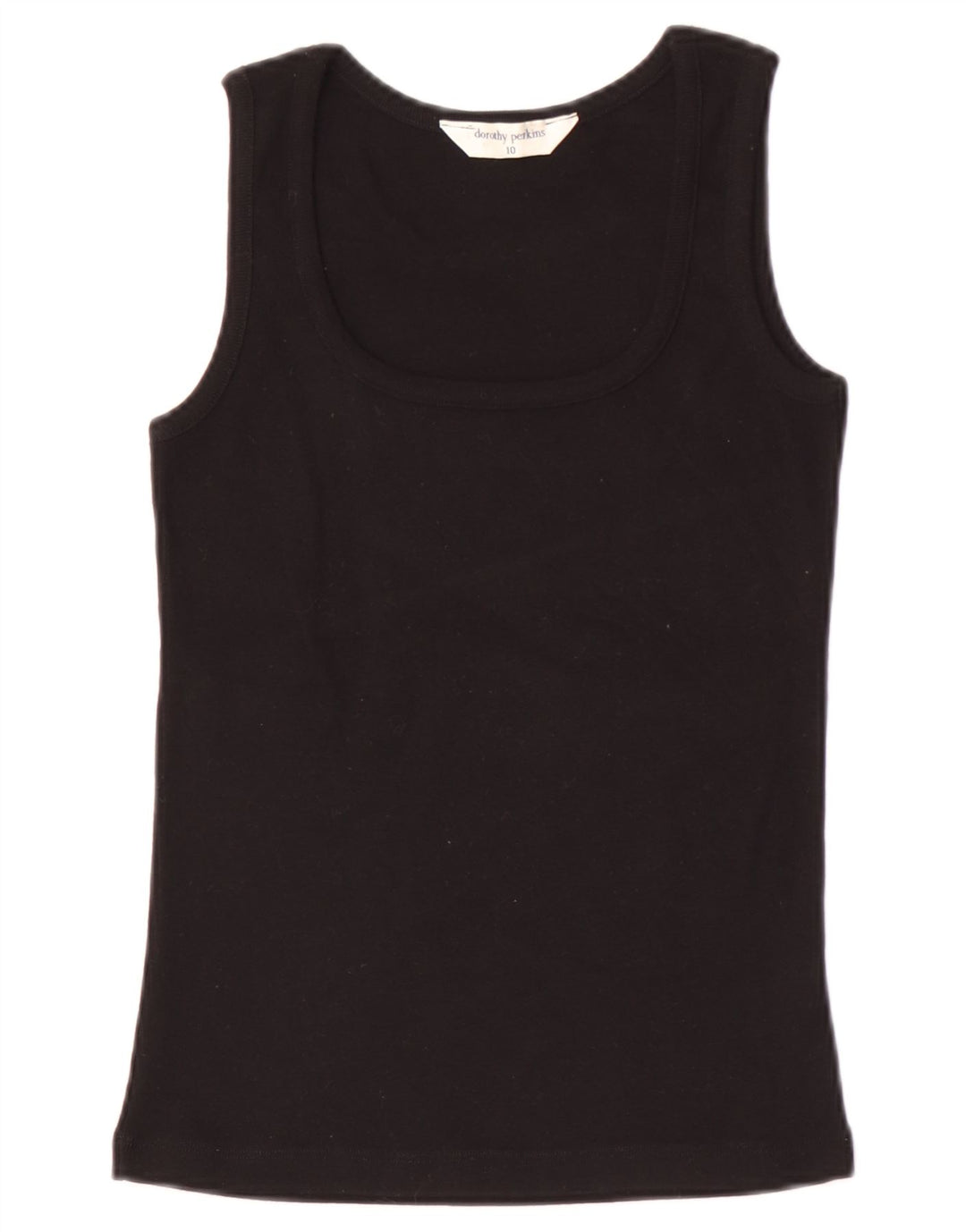 Dorothy Perkins Womens Vest Top UK 10 Small Black Cotton