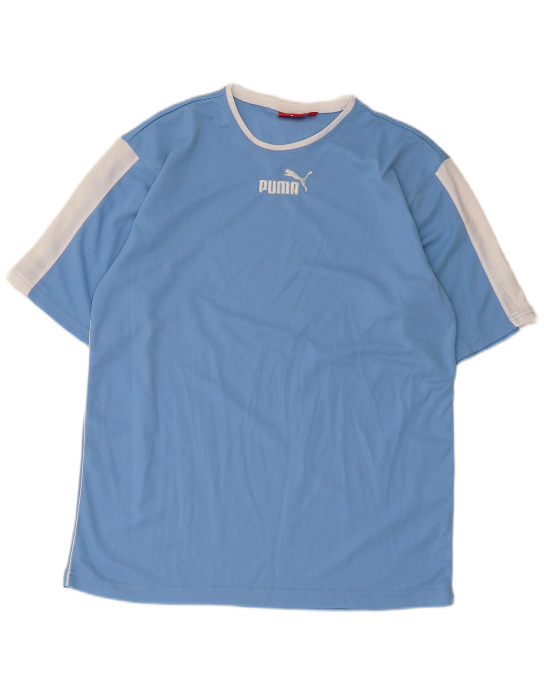 Puma Mens T-Shirt Top Medium Blue Colourblock Polyester