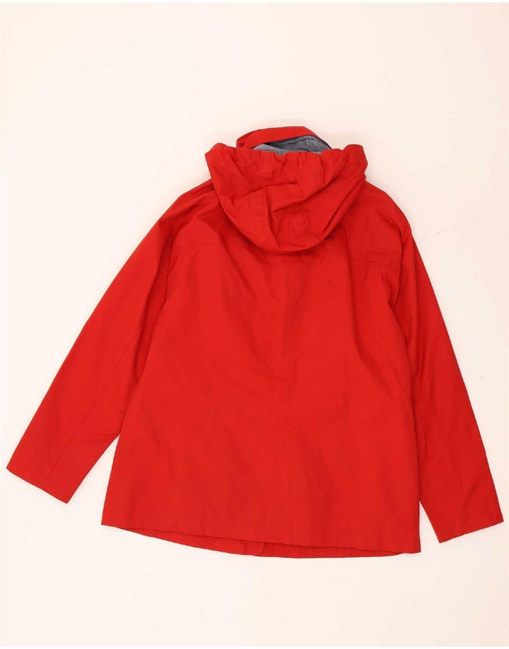 Fat Face Womens Hooded Rain Jacket UK 14 Large Red Cotton