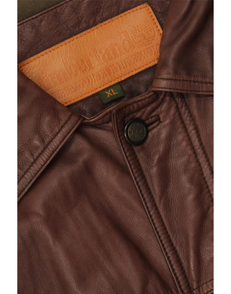 TIMBERLAND Mens Leather Jacket UK 42 XL Brown Leather Vintage Timberland and Second-Hand Timberland from Messina Hembry 