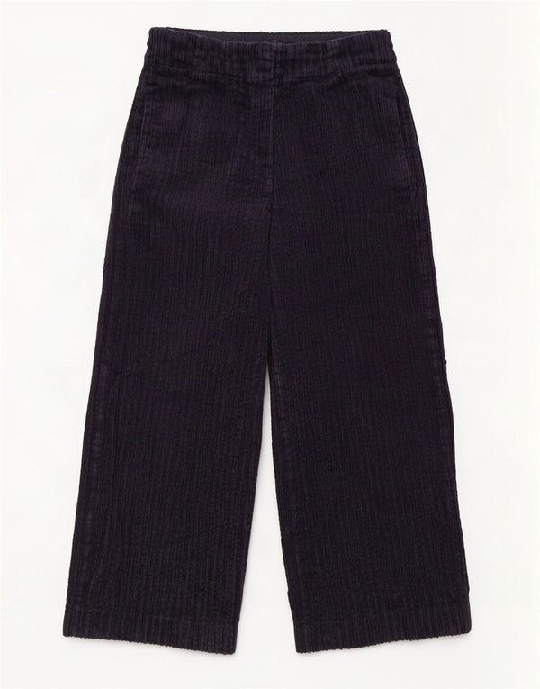 Marks & Spencer Womens Wide Leg Corduroy Trousers UK 6 XS W24 L22 Navy Blue
