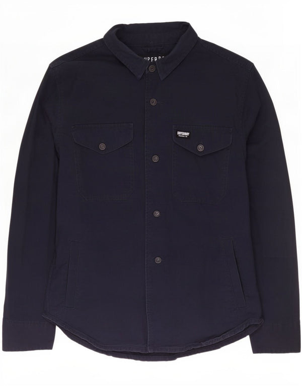 Superdry Mens Shirt XL Navy Blue Cotton