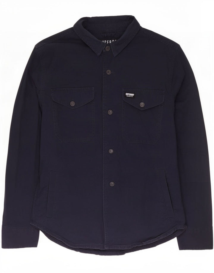 Superdry Mens Shirt XL Navy Blue Cotton