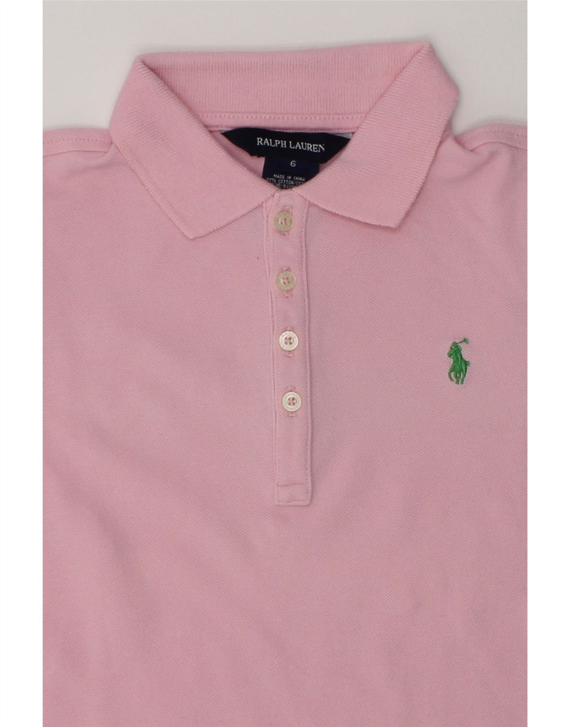 RALPH LAUREN Girls Polo Shirt 5-6 Years Pink Cotton | Vintage Ralph Lauren | Thrift | Second-Hand Ralph Lauren | Used Clothing | Messina Hembry 