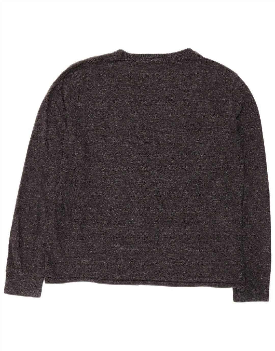 SUPERDRY Mens Top Long Sleeve 2XL Grey Flecked Cotton