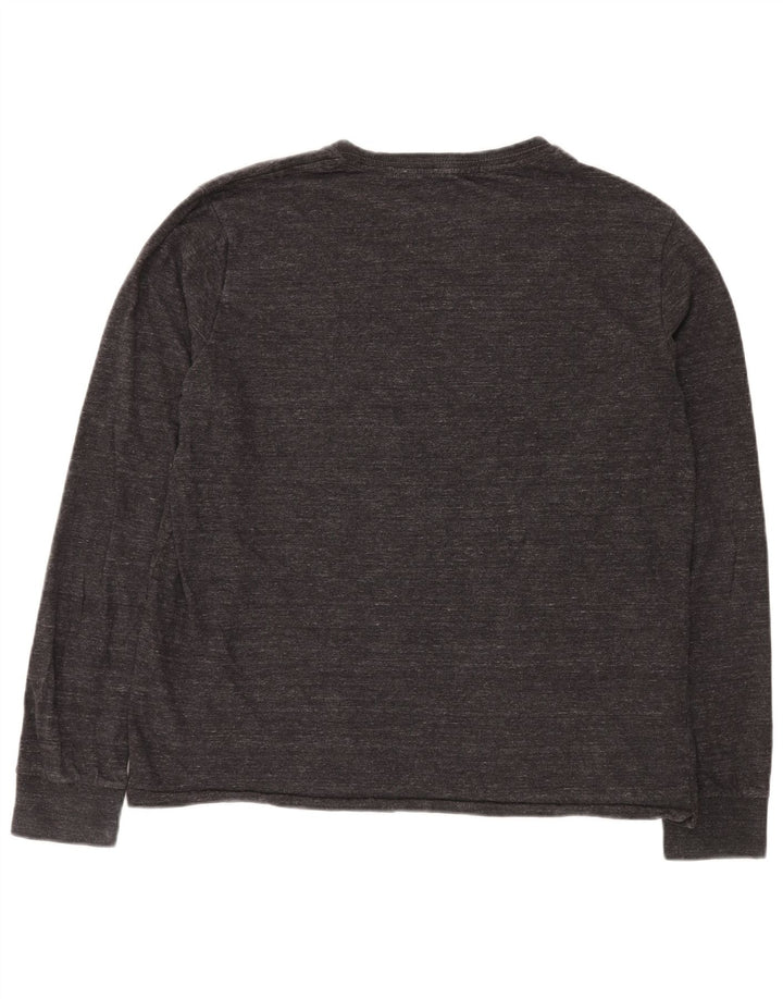 SUPERDRY Mens Top Long Sleeve 2XL Grey Flecked Cotton