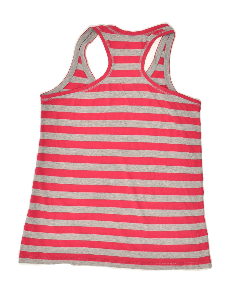 ADIDAS Womens Vest Top UK 12/14 Medium Red Striped Vintage Adidas and Second-Hand Adidas from Messina Hembry 