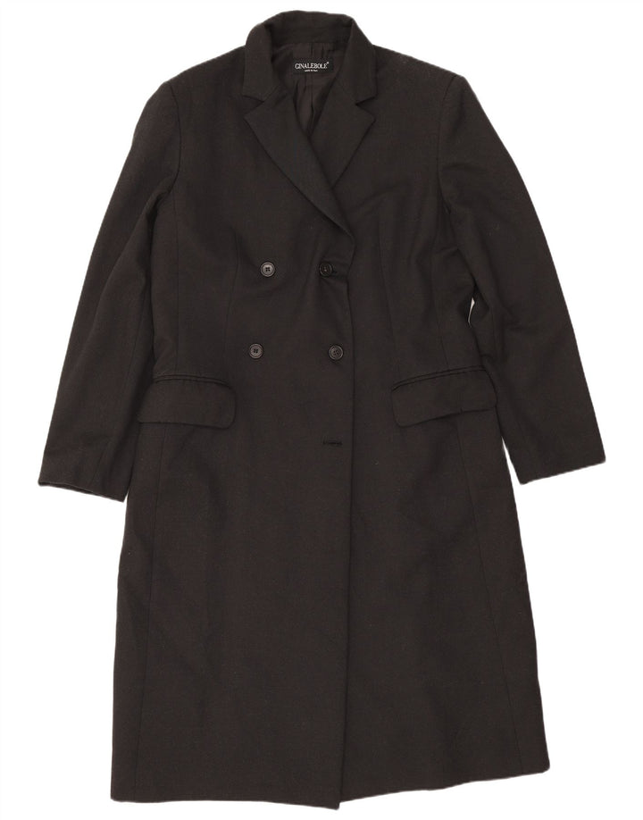 Gina Lebole Womens Double Breasted Coat UK 14 Medium Black