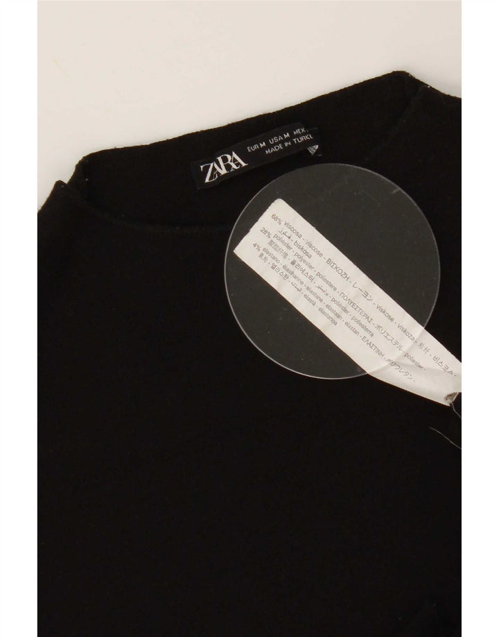 Zara Womens Bodycon Dress UK 12 Medium Black Viscose