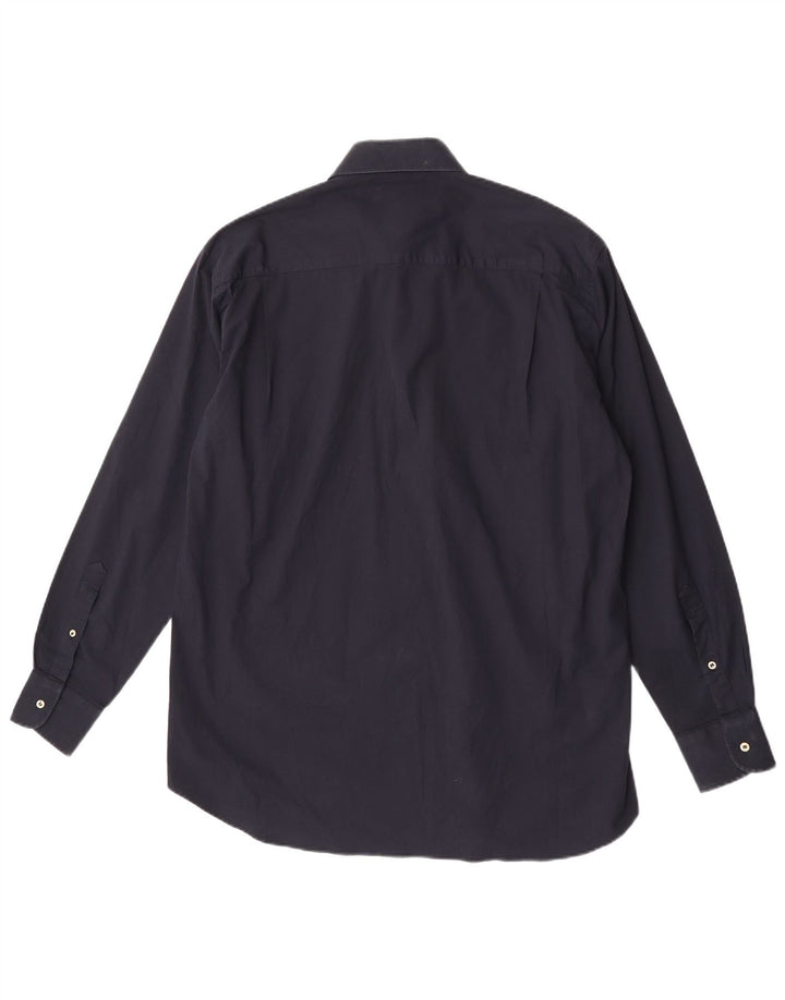 Paul & Shark Mens Golf Shirt Size 42 Large Navy Blue Cotton