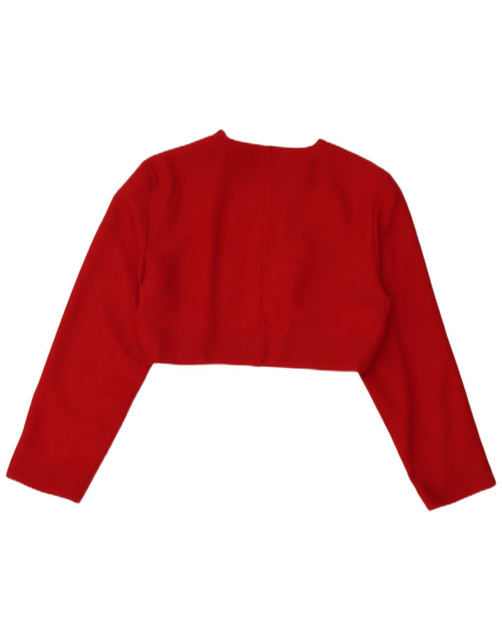 Vintage Womens Open Bolero Jacket IT 42 Medium Red Polyester