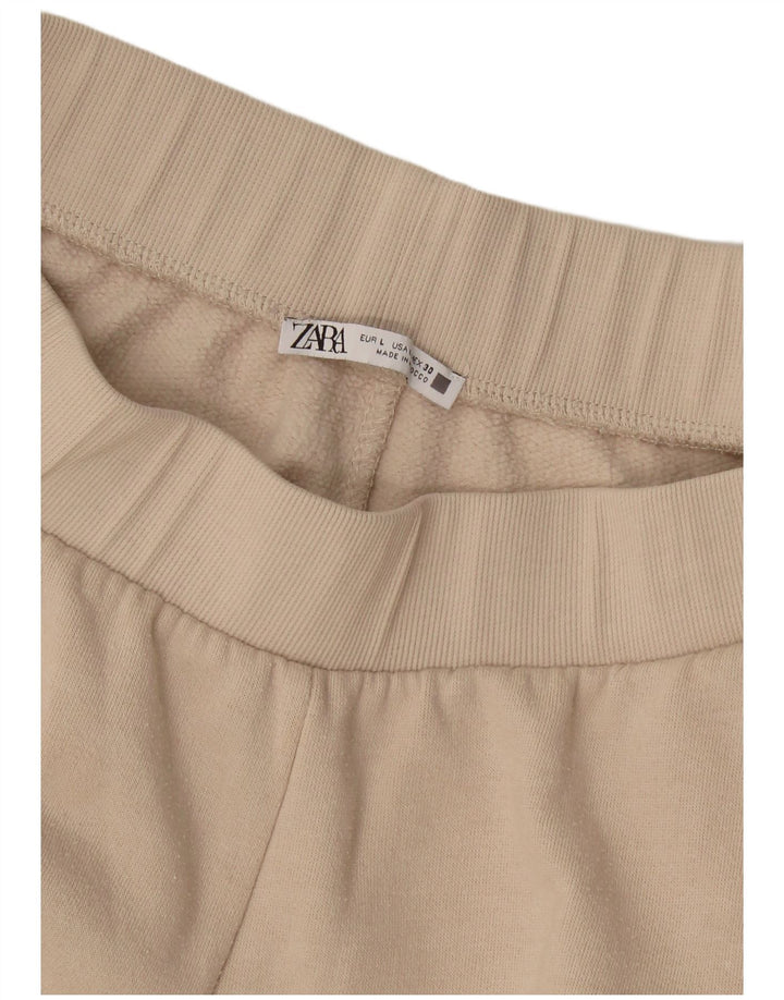 Zara Womens Cargo Tracksuit Trousers Joggers Large Beige