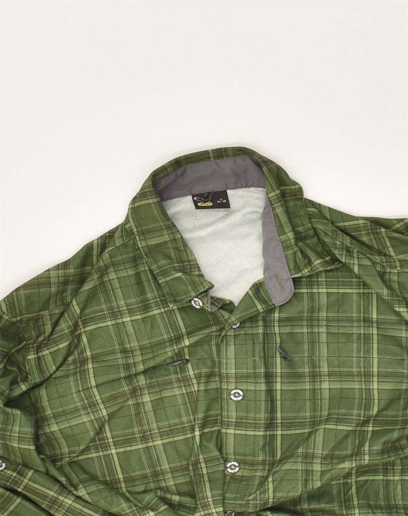 SALEWA Mens Shirt Small Green Check Polyester | Vintage SALEWA | Thrift | Second-Hand SALEWA | Used Clothing | Messina Hembry 