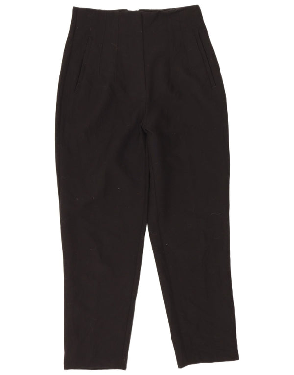 Zara Womens High Waist Tapered Suit Trousers Medium W28 L26 Black Polyester