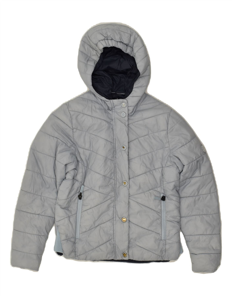 BARBOUR Boys Hooded Padded Jacket 13-14 Years Medium Grey Polyamide | Vintage Barbour | Thrift | Second-Hand Barbour | Used Clothing | Messina Hembry 